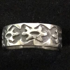 Vintage oxidised Aztec Turtles 925 Sterling Silver